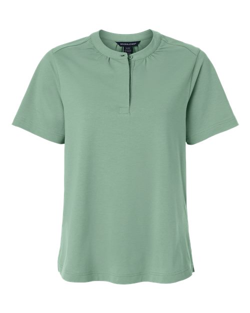 Devon & Jones DG102W, Women's Seaton Pebble Textured Polo, Balsam Green