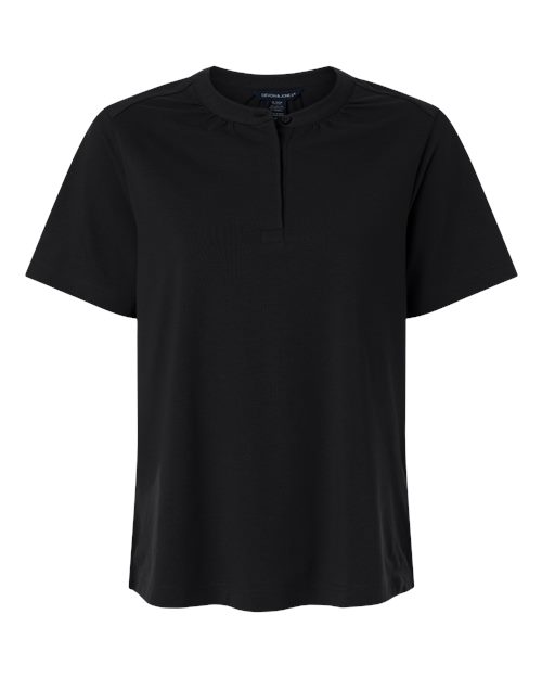 Devon & Jones DG102W, Women's Seaton Pebble Textured Polo, Black