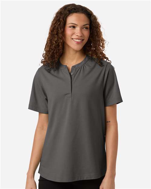 Devon & Jones DG102W, Women's Seaton Pebble Textured Polo, Graphite