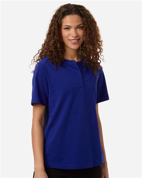 Devon & Jones DG102W, Women's Seaton Pebble Textured Polo, Midnight Royal