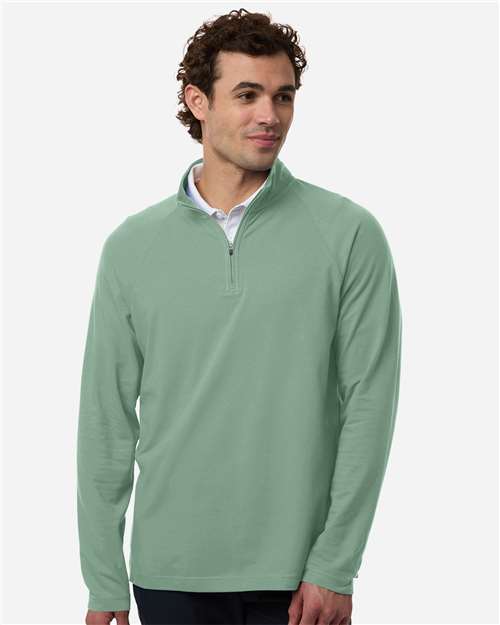 Devon & Jones DG402, Men's Seaton Pebble Textured Quarter-zip Pullover, Balsam Green