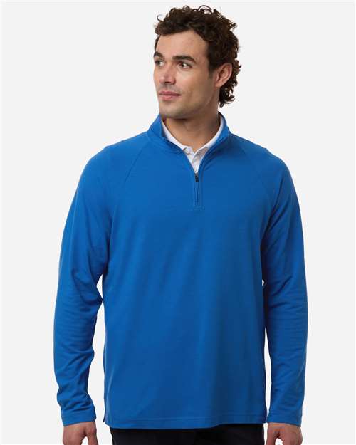 Devon & Jones DG402, Men's Seaton Pebble Textured Quarter-zip Pullover, French Blue