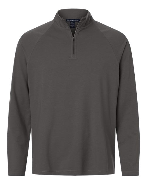 Devon & Jones DG402, Men's Seaton Pebble Textured Quarter-zip Pullover, Graphite
