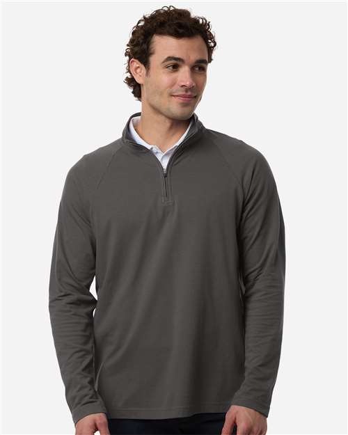 Devon & Jones DG402, Men's Seaton Pebble Textured Quarter-zip Pullover, Graphite