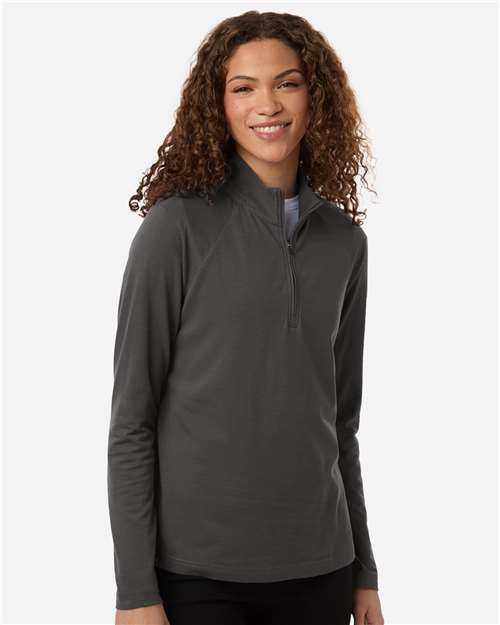 Devon & Jones DG402W, Women's Seaton Pebble Textured Quarter-zip Pullover, Graphite