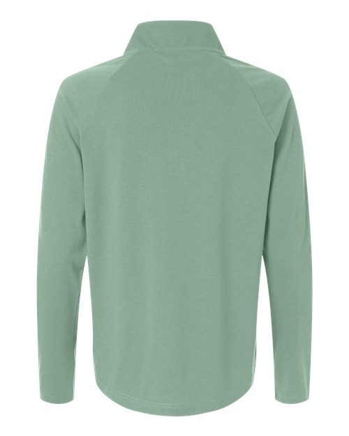 Devon & Jones DG402W, Women's Seaton Pebble Textured Quarter-zip Pullover, Balsam Green