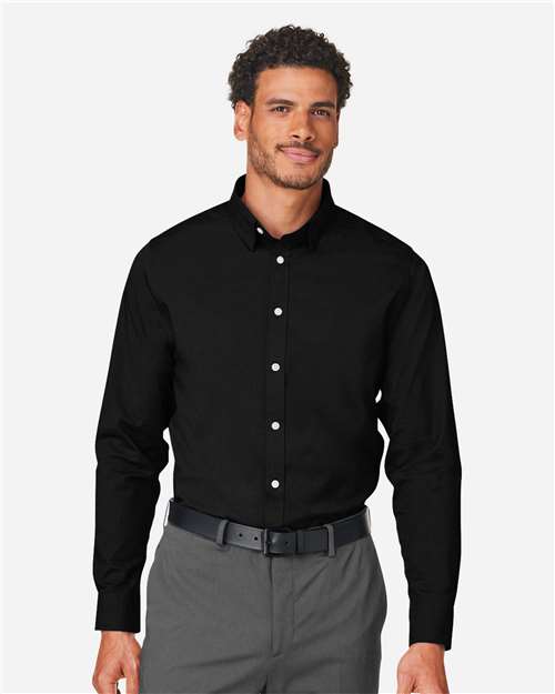 Devon & Jones DG505, Men's Crownlux Performance Spencer Poplin Dress Shirt, Black