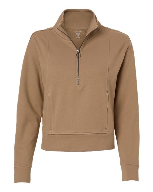 North End NE220W, Women's Mantra Half-zip Ottoman Pullover, Cafe