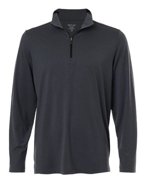 North End NE405, Men's Jaq Stretch Performance Quarter-zip, Carbon/ Black