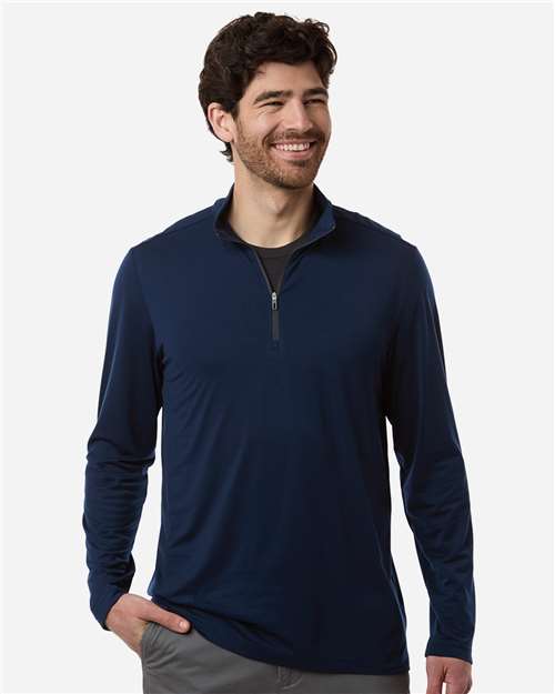 North End NE405, Men's Jaq Stretch Performance Quarter-zip, Classic Navy/ Carbon