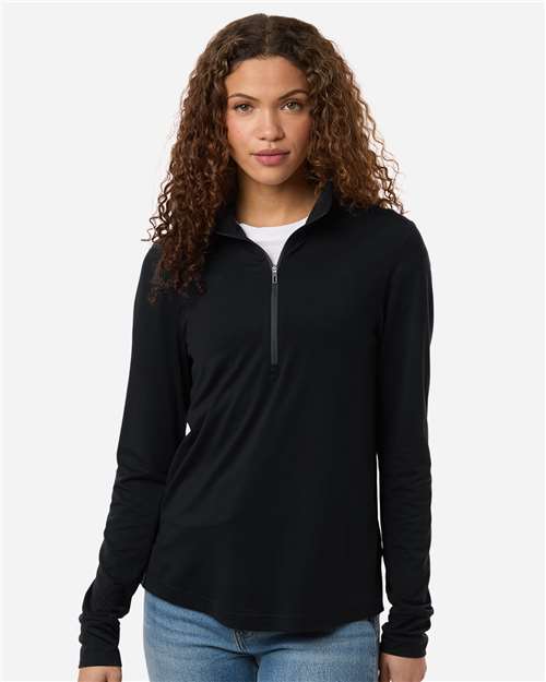 North End NE405W, Women's Jaq Stretch Performance Quarter-zip, Black/ Carbon