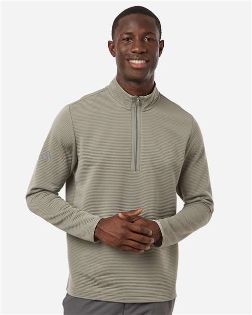 Adidas A588, Men's Spacer Quarter-zip Pullover, Silver Pebble