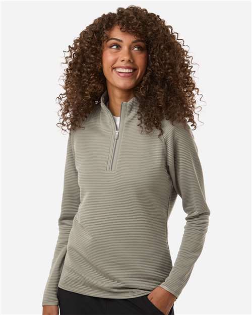 Adidas A589, Women's Spacer Quarter-zip Pullover, Silver Pebble