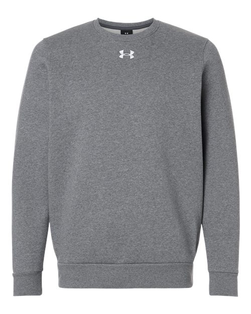 Under Armour 6014160, Men's Team Icon Fleece Crew, Pitch Grey Medium Heather/ White