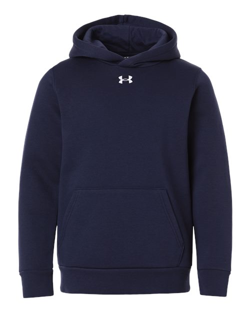 Under Armour 6014162, Youth Team Icon Fleece Hooded Sweatshirt, Midnight Navy/ White