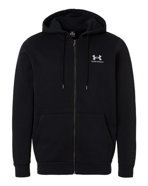 Under Armour 1373881, Men's Icon Fleece Hooded Full-zip, Black/ White