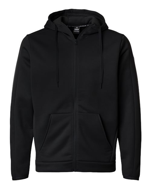 Under Armour 6010886, Men's Armour Fleece Pro Hooded Full-zip, Black/ White