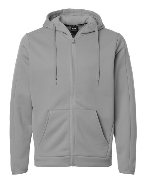 Under Armour 6010886, Men's Armour Fleece Pro Hooded Full-zip, Mod Grey/ White