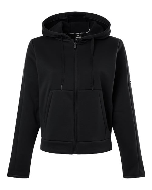 Under Armour 6010941, Women's Armour Fleece Pro Hooded Full-zip, Black/ White