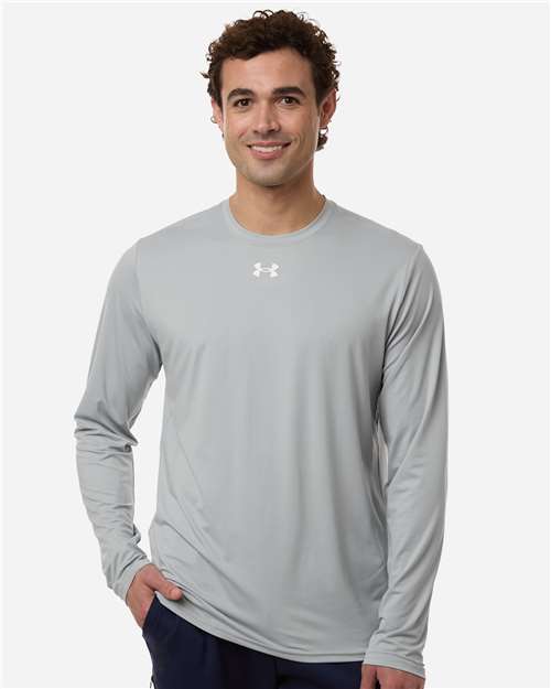 Under Armour 6014166, Men's Team Vanish Long Sleeve T-shirt, Mod Grey/ White