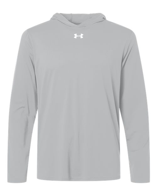 Under Armour 6014164, Men's Team Vanish Hooded Long Sleeve T-shirt, Mod Grey/ White