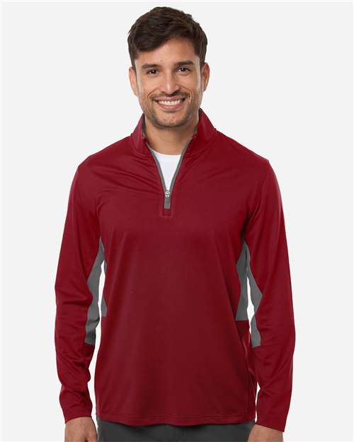 Puma Golf 628858, Men's Pure 2.0 Quarter-zip, Dark Crimson/ Slate Sky