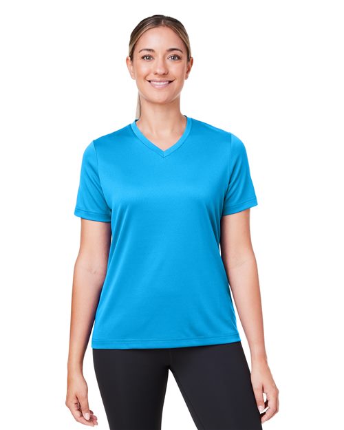 Women's Zone Performance Mesh T-Shirt - Black - - 13833 4-4.9 oz 687D9 AB Exclusive Brands Activewear CA New ab Moisture-Management New New AB Performance Polyester - 100% S&S Exclusive Brands Safety Short Sleeves Sun/UV Protection T-Shirts T-Shirts - Premium Team 365 Tops TT15W V-Neck Womens