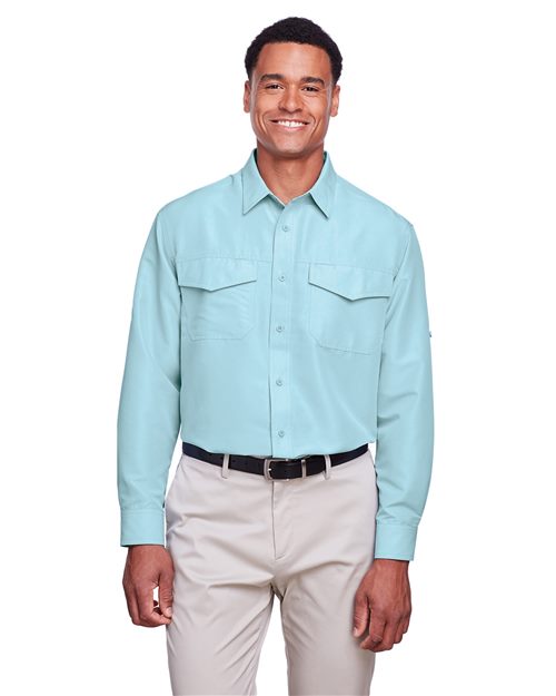 Men's Key West Performance Staff Shirt - - 13857 257B9 3-3.9 oz AB Exclusive Brands Antimicrobial CA New ab Dress Shirts Fishing Shirts Harriton Long Sleeves M580L Mens & Unisex Moisture-Management New AB Performance Pockets Polyester - 100% Ripstop S&S Deep Deals S&S Exclusive Brands Sun/UV Protection Tops Wovens Wovens & Dress Shirts