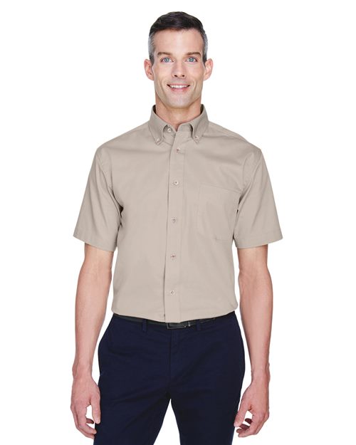 Men's Easy Blend™ Twill Dress Shirt with Stain-Release - - 13896 237B9 4-4.9 oz AB Exclusive Brands Back to School 2025 CA CA New ab Cotton Dress Shirts Harriton M500S Mens & Unisex New AB Pockets Polyester S&S Deep Deals S&S Exclusive Brands Short Sleeves Stain Resistant Tops Wovens Wovens & Dress Shirts Wrinkle Free
