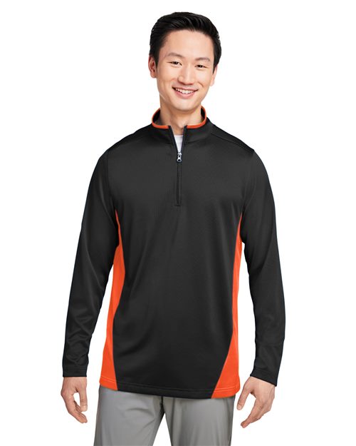 Men's Flash Snag Protection Plus IL Colorblock Quarter-Zip Pullover - - 13930 297B9 6-6.9 oz AB Exclusive Brands Antimicrobial CA New ab Harriton Knit Long Sleeves M786 Mens & Unisex Moisture-Management New AB Performance Polos & Knits Polyester - 100% Pullovers Quarter-Zips S&S Exclusive Brands Snag Resistant Spiritwear Sun/UV Protection Tops Workwear Zips