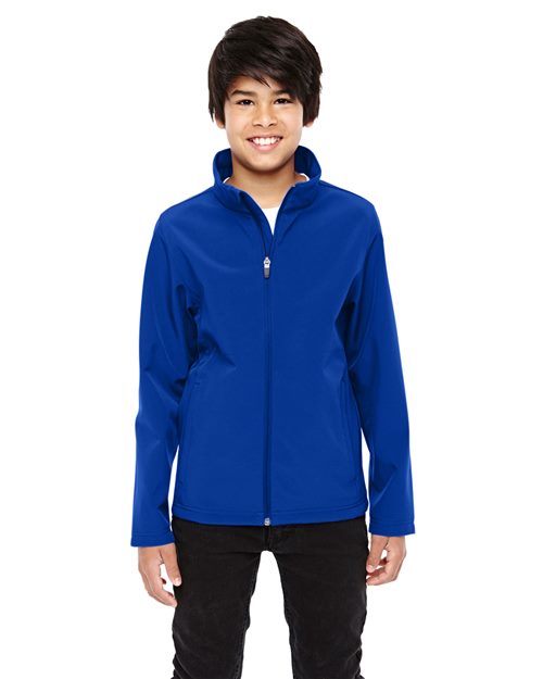 Youth Leader Soft Shell Jacket - - 13980 744D9 AB Exclusive Brands Activewear CA New ab Full-Zips Jackets New AB Outerwear S&S Deep Deals S&S Exclusive Brands Safety Spandex Team 365 TT80Y Youth Zips