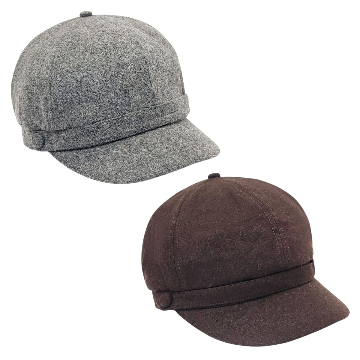 Newsboy Hat - Solid Color, Grey & Brown Dozen Special Mix&Match
