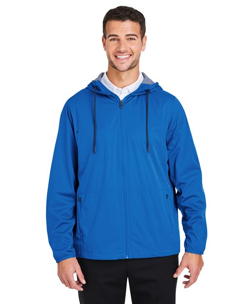 Men's Network Lightweight Jacket - - 14089 211D3 3-3.9 oz AB Exclusive Brands Adjustable CA New ab Full-Zips Hooded Jackets Mens & Unisex NE75 New AB North End Outerwear Pockets Polyester - 100% Recycled Spandex Sustainable Materials Water Resistant Windbreakers Zips