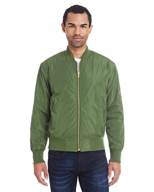 Unisex Bomber Jacket - - 14098 10-10.9 oz 395J 802E0 CA New ab Cotton Full-Zips Jackets Long Sleeves Mens & Unisex New AB Outerwear Pockets Polyester Rayon Recycled Sustainable Materials Sustainable Styles Threadfast Apparel