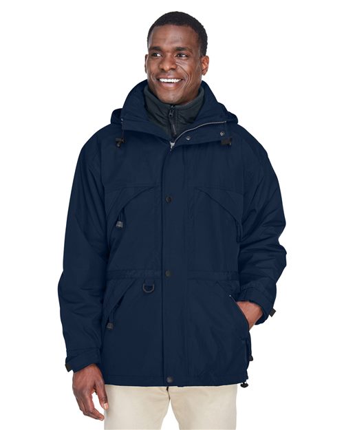 Men's 3-in-1 Parka with Dobby Trim - - 14145 129D3 88007 AB Exclusive Brands CA New ab Hooded Jackets Mens & Unisex New AB North End Nylon Outerwear Performance Thermals