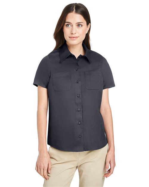 Women's Advantage IL Short Sleeve Dress Shirt - - 14176 265B9 4-4.9 oz AB Exclusive Brands CA New ab Cotton Dress Shirts Harriton M585W New AB Pockets Polyester S&S Exclusive Brands Short Sleeves Stain Resistant Tops Womens Workwear Wovens Wovens & Dress Shirts Wrinkle Free