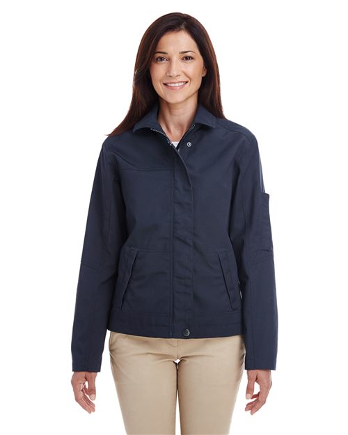 Women's Auxiliary Canvas Work Jacket - - 14180 274B9 8-8.9 oz AB Exclusive Brands CA New ab Cotton Full-Zips Harriton Jackets Long Sleeves M705W New AB Outerwear Pockets Polyester S&S Deep Deals Water Resistant Womens Workwear Zips
