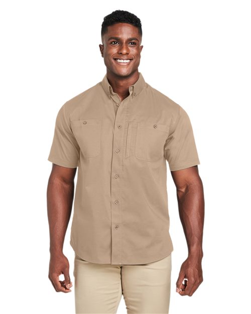 Men's Advantage IL Short Sleeve Work Shirt - - 14200 262B9 4-4.9 oz AB Exclusive Brands CA New ab Cotton Dress Shirts Harriton M585 Mens & Unisex New AB Pockets Polyester Short Sleeves Stain Resistant Tops Workwear Wovens Wovens & Dress Shirts Wrinkle Free Zips