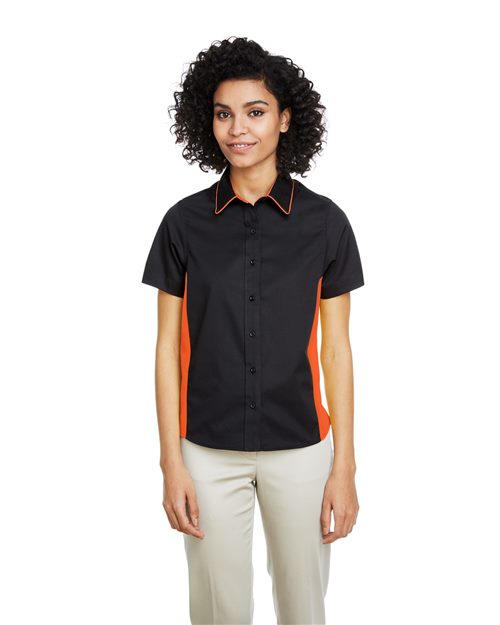 Women's Flash IL Colorblock Shirt - - 14318 268B9 4-4.9 oz AB Exclusive Brands CA New ab Cotton Dress Shirts Harriton M586W New AB Polyester Short Sleeves Stain Resistant Tops Womens Workwear Wovens Wovens & Dress Shirts Wrinkle Free