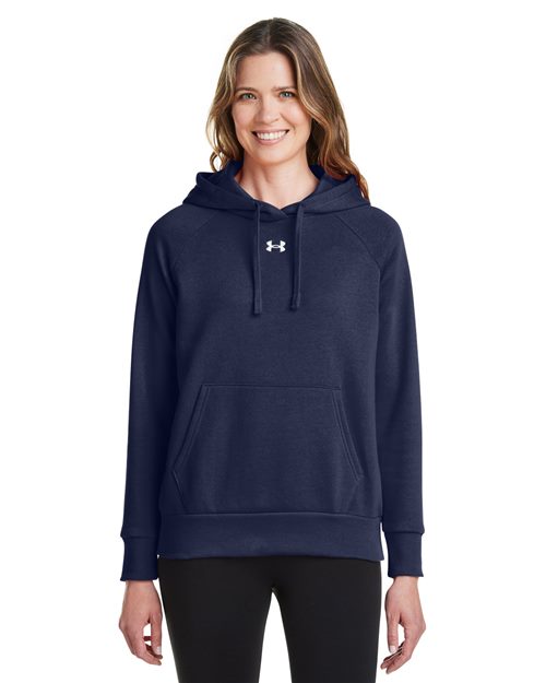 Women's Rival Fleece Hooded Sweatshirt - - 14804 1379500 164E2 8-8.9 oz AB Retail Exclusive Brands Apparel CA New ab Cotton Fleece Fleece - Premium - Hood Hooded Long Sleeves New AB Pockets Polyester Pullovers S&S Exclusive Brands Sweatshirts & Fleece Tops Under Armour Womens