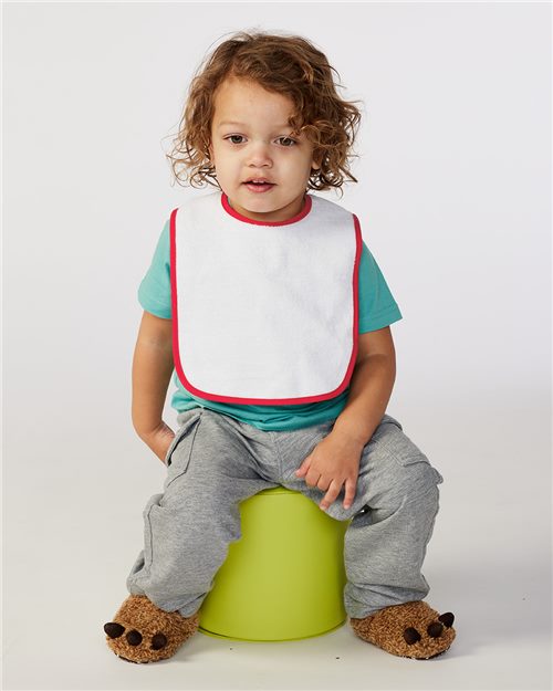 Infant Contrast Trim Terry Bib - - 1506 10-10.9 oz 1003 86738 Accessories Bibs Company Store Accessories Company Store Style Guide Cotton Cotton - 100% Cotton - Over 50% CSG Bags Accessories Fall & Winter - Affordable Gifts Fall & Winter Style Guide - Holiday Gifting Fall & Winter Style Guide 2024 Heavy (Over 6 oz) Infants / Toddlers No Treatment No Visible Logos One Size Preshrunk Rabbit Skins Side Seams Socially Conscious Manufacturing Sustainable Styles Tear Away Unisex