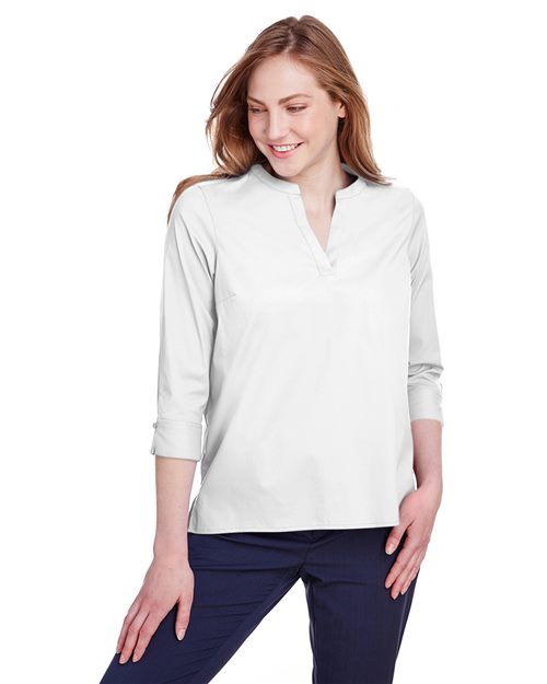 Women's CrownLux Performance™ Stretch Tunic - - 15756 3/4 Sleeves 812B2 AB Exclusive Brands CA New ab Devon & Jones DG542W Dress Shirts New AB Performance Spandex Tops Womens Wovens Wovens & Dress Shirts