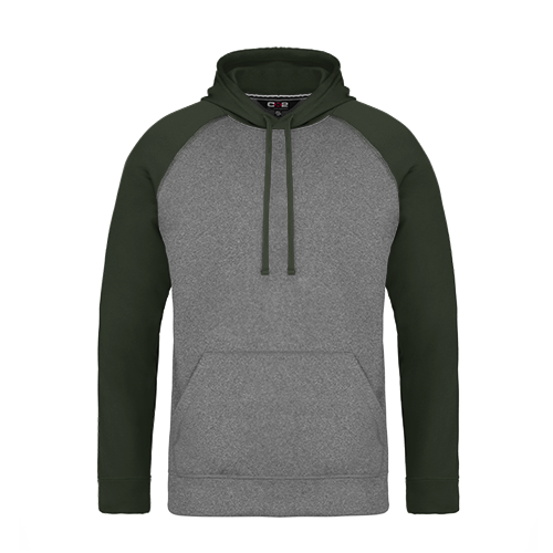 L01630 - Oakland - Adult Polyester Pullover Hooded Sweatshirt Grey Forest Green 1630 adult CX2 hoodie mens team