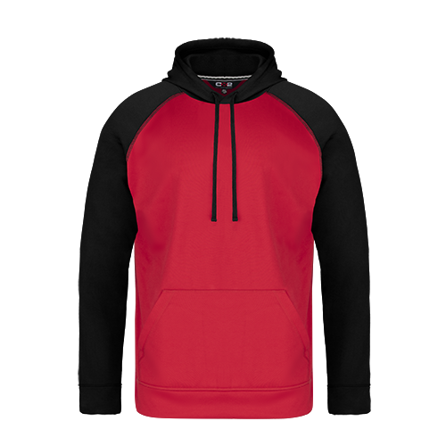 L01630 - Oakland - Adult Polyester Pullover Hooded Sweatshirt Red Black 1630 adult CX2 hoodie mens team