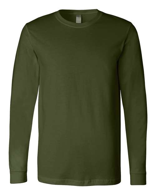 Unisex Jersey Long Sleeve Tee - Olive - - 123