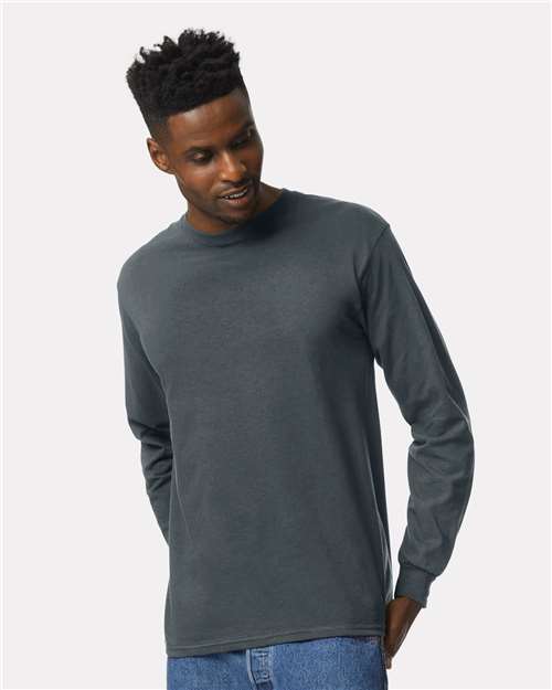 Gildan 2400, Unisex Ultra Cotton Long Sleeve T-shirt, Dark Heather
