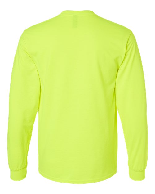 Gildan 2400, Unisex Ultra Cotton Long Sleeve T-shirt, Safety Green