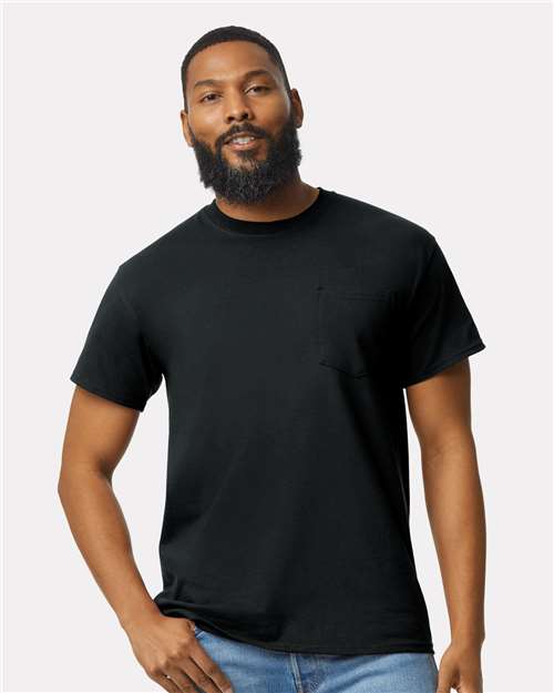Gildan 2300, Unisex Ultra Cotton Pocket T-shirt, Black