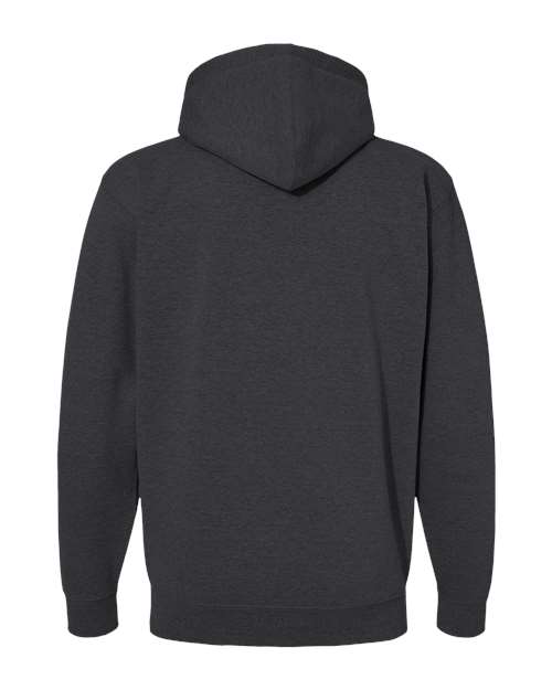 Independent Trading Co. IND4000Z, Unisex Heavyweight Full-zip Hooded Sweatshirt, Charcoal Heather