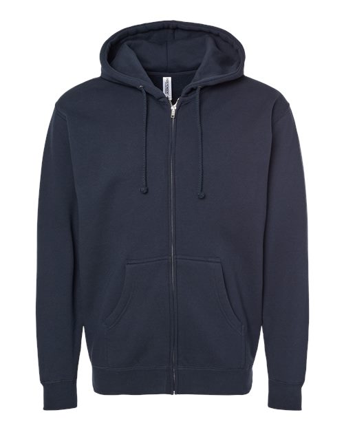 Independent Trading Co. IND4000Z, Unisex Heavyweight Full-zip Hooded Sweatshirt, Navy